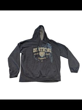 EUC Kerusso Adult XL Be Strong Philippian Religious Christian Hooded Sweatshirt